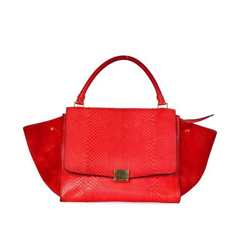 Trapèze python bag Celine Red in Python 